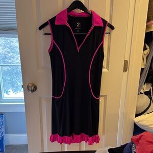 Black and Pink Sleeveless  Golf Dress